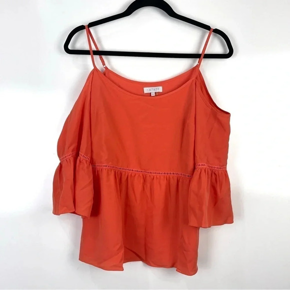 1 State Cold Shoulder Ruffle Sleeve Blouse Size Medium - Picture 1 of 7